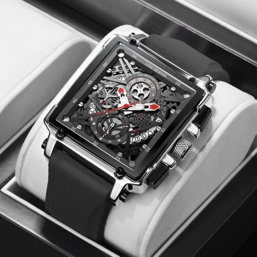 2021 New Men Watch LIGE Top Brand Luxury Waterproof Quartz Square Wristwatche For Men Date Sport Hollow Clock Male Zegarek Meski
