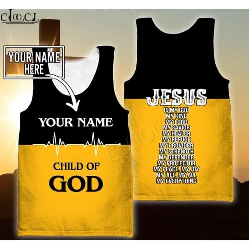 CLOOCL Christian Jesus Catholic DIY Customize Name Tank 3D Print Summer Streetwear Vest Sleeveless Men Women Fitness Clothing