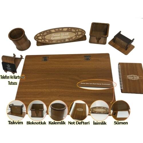 WOODEN PAD CUSTOMIZABLE SET OFFİCE DESKTOP CUBENOTE PAD PENCIL CASE NOTEBOOK TAG BLOCKNOTE CALENDAR QUALITY SET FREE SHİPPİNG