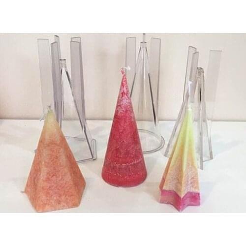 DIY Handmade Candle Mold Cone Clear Plastic Candle Making Model Reusable flower tealight scented candles making shaping mould