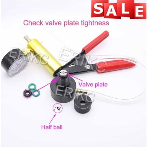 ERIKC Universal Common Rail CRS Injector Valve Assembly Leaking Tightness Tester Diagnostic Tool With Vacuum Gauge HNBR Seal O R