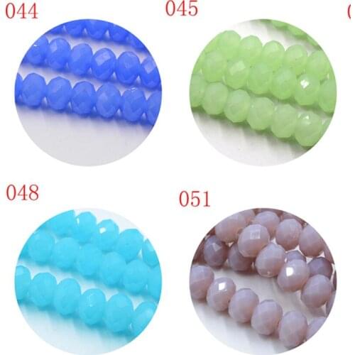 Quality 6MM 50piece/lot Candy Color Round Faceted Glass String Beads Crystal Rondelles White/Black/Red/Green/Yello