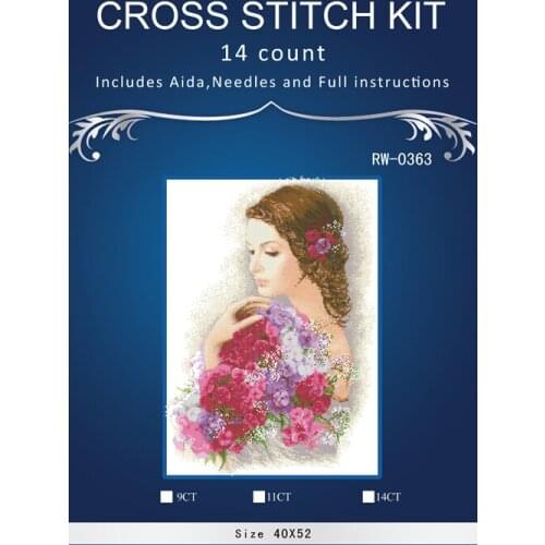 Beauty of a woman 2016 home Decor counted14ct white canvas similar DMC Cross Stitch kits14CT needlework Set DIY embroidery