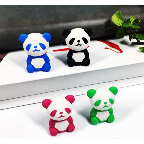 24 Pcs Cartoon Creative Panda Styling Eraser Gift Student Stationery Prizes Wholesale Kids Eraser