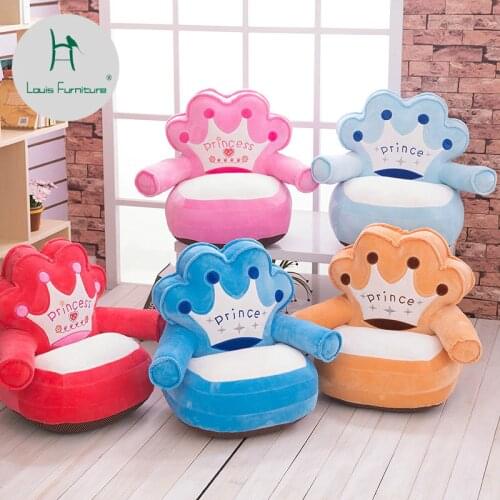 Louis Fashion Children Sofas Cartoon Crown Seats Single Cute Lazy People Can Be Disassembled and Washed