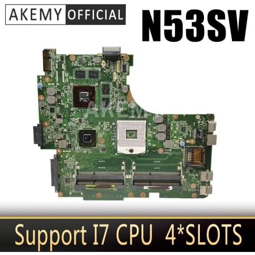 90R-N1QMB1300Y N53SV Mainboard REV.2.2 For ASUS N53S N53SN N53SM DDR3 motherboard GT540M/GT550M GPU 4*SLOTS Support I7 CPU