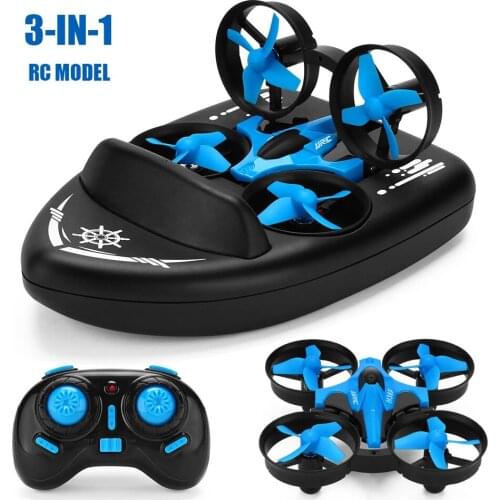 Mini Drone JJRC H36F 3in1 helicopter RC Boat car Quadcopter Vehicle Hovercraft Kids Toys For Sea Land and Air Dron VS S9 ufo