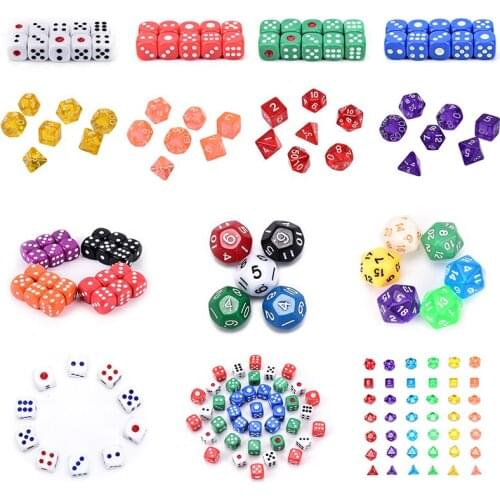 Multi-faceted Number Playing Games Dice Set 6 Sides Opaque Dice For Bar Pub Club Party Family Board Game Polyhedral Color Gift