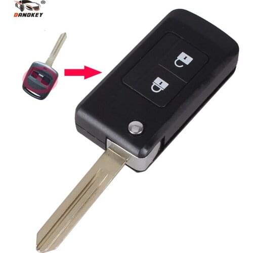 DANDKEY Modified Folding Flip Remote car Key Shell Keyless Entry Case For Subaru Outback Legacy Fob 2 Buttons Replacement