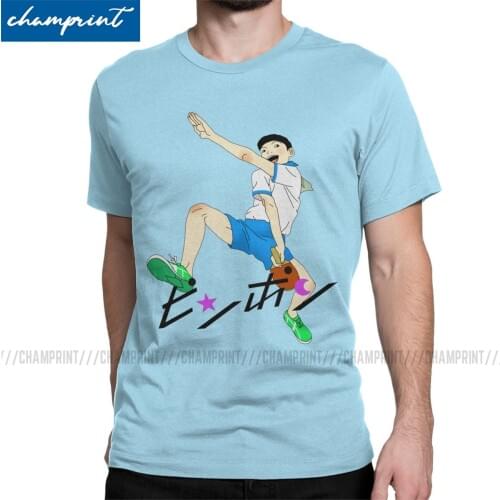 Mens T-Shirts Ping Pong The Animation Peco Funny Cotton Tees Table Tennis Sports Anime T Shirt Crewneck Clothes Plus Size