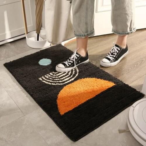 New Simple Nordic Home Flocking Carpet Floor Mat Door Bedroom Bathroom Water Absorbent Non-slip Floor Mat Bath Rug