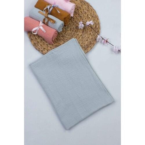 Gray Baby Girl Baby Swaddle Blanket Double Layer Antiperspirant Muslin Fabric Crepe 50x70 cm Babies Shoulder Cloth Blanket model