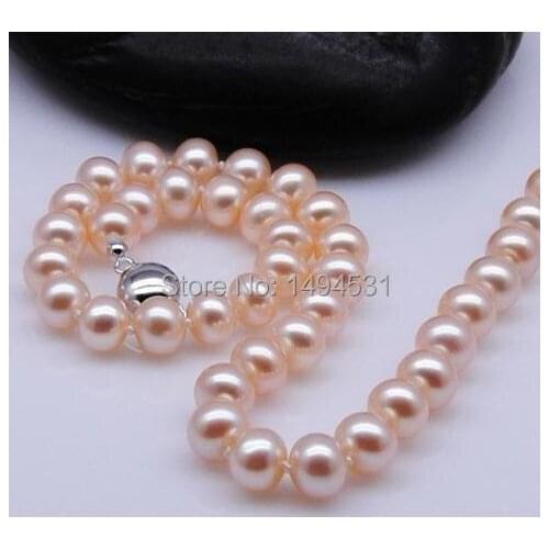 New Knotted Pearl Strand Necklaces 42cm Natural Pearls 8-9mm Freshwater Pearl Necklace Lady Pearl Jewelry Wholesale Best Gifts
