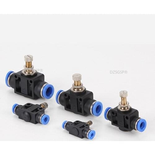 Pneumatic Airflow Regulator 4mm 6mm 8mm 10mm 12mm OD Hose Tube Gas Flow Adjust Valve Connector Fitting Air Speed Control Crane