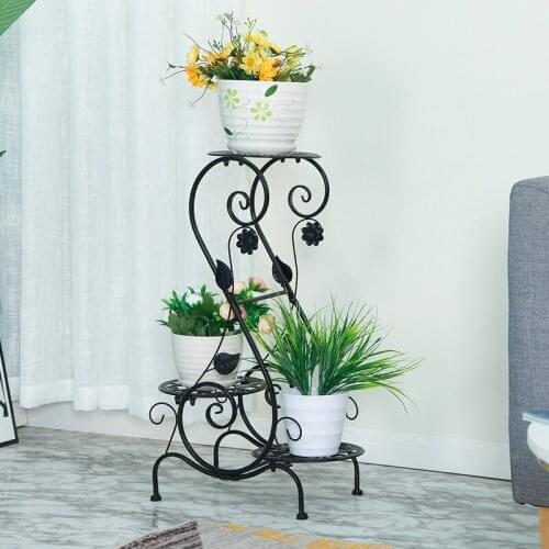 Scandinavian Modern Garden Plant Stand Strong Multi-Layer Multi-Shape Iron Plant Rack Living Room Balcony Shelf