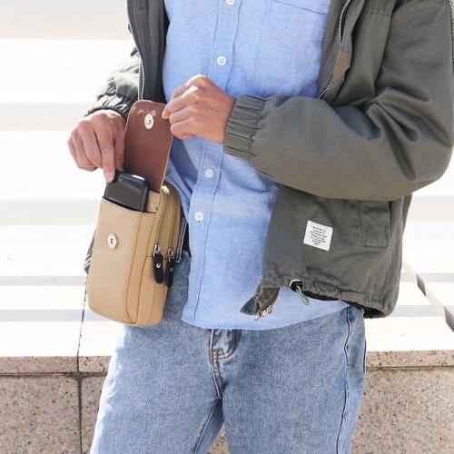 Belt Storage Bag Carabiner Fixed Multifunctional Storage Bag Cell Phone Tool Daily Necessities Portable Canvas Wallet E12106