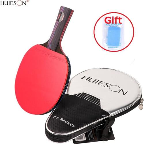 Huieson Nano Carbon Fiber 9.8 Table Tennis Racket Blade Powerful Pips-in Rubber Pingpong Paddle Competition Level Ping Pong Bat