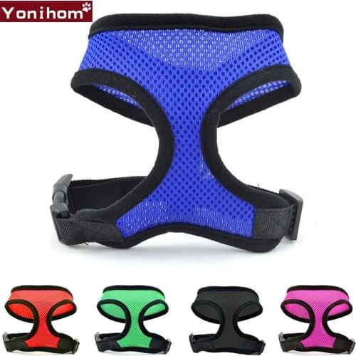 Dog Harness Adjustable Soft Breathable Dog Harness and Leash Set Nylon Mesh Vest Harness for Dogs Puppy Dogs Collar Chest Strap