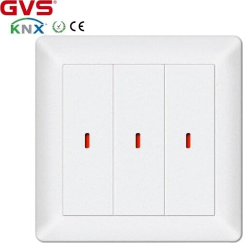 Smart Home Automation KNX/ EIB GVS K-BUS push button 3 gang Intelligent Building Control System Ivory white color