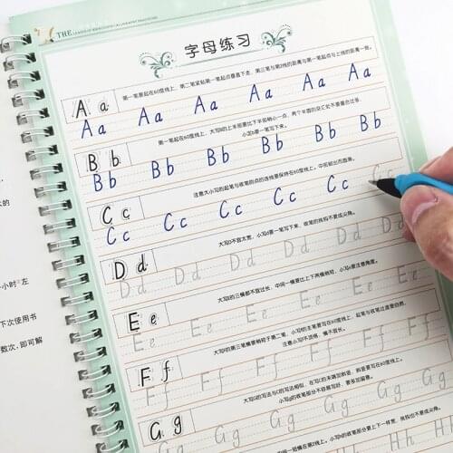 26 English Letters for Primary School Students Writing English Calligraphy Copybook for Adult Children Exercises Word Book Kids