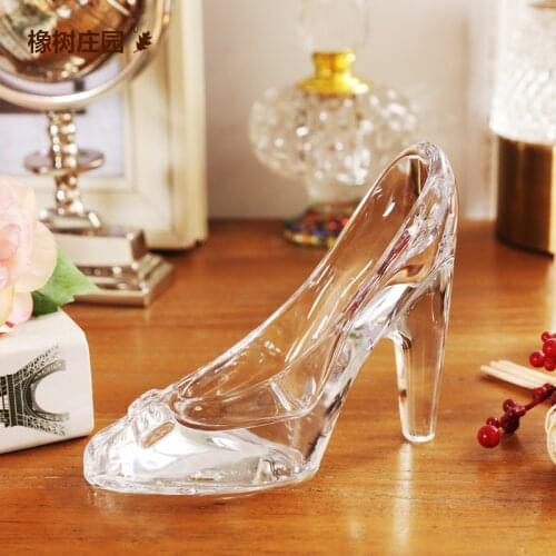 Lead-free Glass High Heel Ornament Home Decoration Wedding Party Decor Cinderella Crystal Swan&heel Couple Gifts