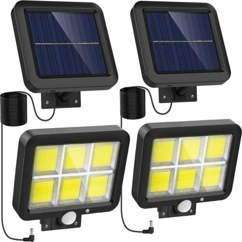2pcs 120COB Solar LED Wall Light Outdoor Motion Sensor Waterproof Garden Solar Power Lights For Street Path Outdoor Wall Lamp