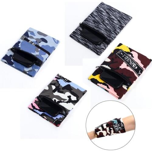 Outdoor Sports Pouch Wallet Wrist Band Travel Gym Fitness Zipper Bag Sweatband