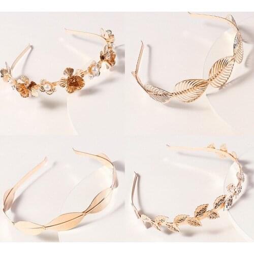 Ladies Retro Style Hair Headband Fashion Pearl Flower Leaves Generous Headbands Famale Wedding Accessories Lover Girlfriend Gift