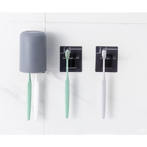 1SET Bathroom Sets Japanese-style Thick Circular Cups Toothbrush Holder PP Wash Tooth Mug with Toothbrush Storage Hook OK 0927