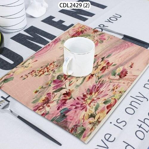 1 Piece Of Painting Peony Flower Printed Napkin Cloth Home Decoration Table Mat Cloth Tea Towel Coaster 42*32 Servilletas Tela