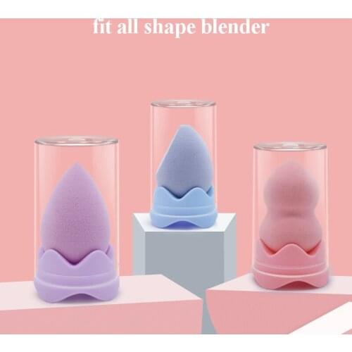 1pc Soft & High Elastic Beauti Blender with Flower Storage Box Cosmetics Puff Makeup Sponge Holder Bottle Face Care Tool Makeup