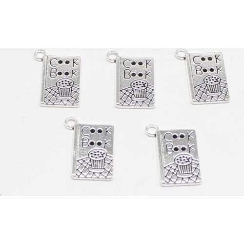 10PCS Retro Antique Silver COOK BOOK Pendant Pendant DIY Handmade Necklace Keychain Earring Jewelry Accessories