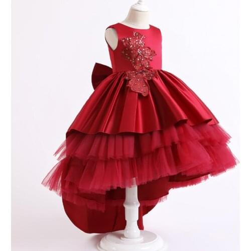 2020 Trailing cake dress New Girls Dress For summer style High-end childrens wear princess dress party dress For Sleeveless