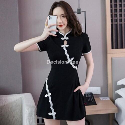 2021 chinese dress cheongsam women qipao oriental floral chiffon dresses suit classic fairy top+pants set chinese style dress