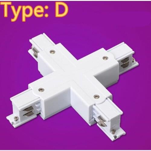 3 wires 1 phase Circuit Straight Connectors 3 Wire Rail Connector Global Track System Middle Feed Rail Joiner Track Lighting