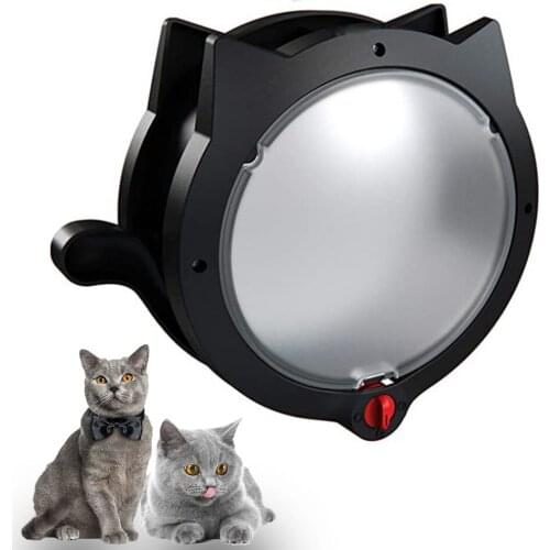 4-way Magnetic Cat Door for Pets Interior and Exterior Doors Locking Wall-Mounted or Cat Litter Box Doors Easy Installation