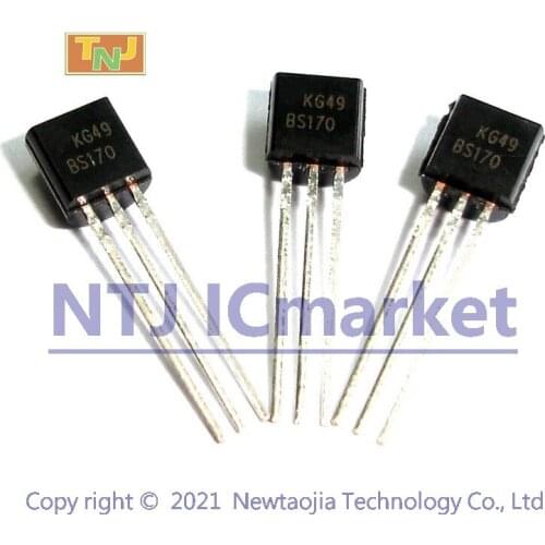 50 PCS BS170 TO-92 N-Channel 60-V (D-S) 500Ma MOSFET