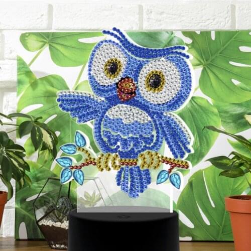DIY Diamond Painting night light owl 5D Diamond Mosaic Embroidery Lamp Night 7 Colors Available Home Desk Night Lamp Decor