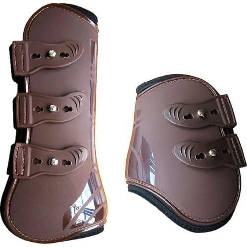 Front Hind Leg Boots Adjustable Horse Leg Boots Equine Front Hind Leg Guard Equestrian Tendon Protection Horse Hock Brace