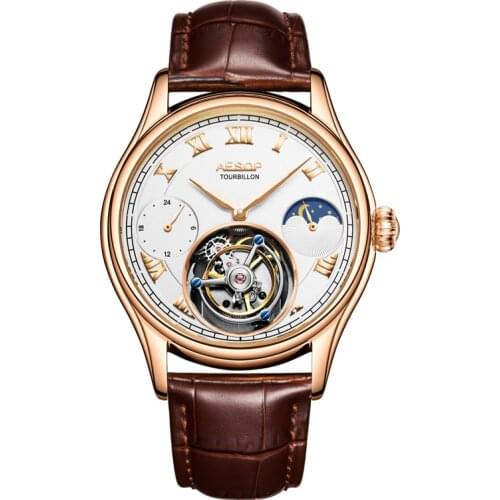 2020 New Luxury Brand Tourbillon Men Watch Automatic Mechanical Business Multi-function Male Watch Classic Gift Pilot Man Clock