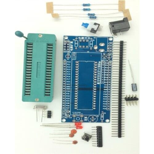 DIY parts 51 single chip microcomputer small system board locking seat type support STC89C52 welding kit