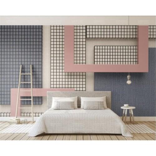 Beibehang Photo wallpaper mural Polygonal geometric lattice living room wall master bedroom wall decorative 3d wallpaper murals