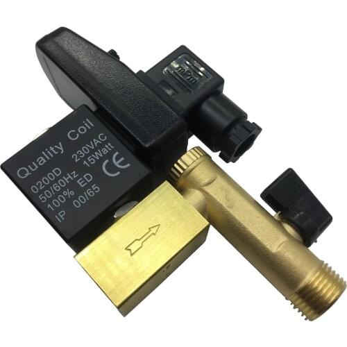 G1/2" water drain solenoid valve with duty circle timer is special design for air dryers, freezer dryers and dehumdifiers