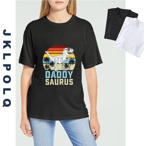 JKLPOLQ Daddysaurus T Rex Dinosaur Daddy Saurus Family Matching Fathers Day Gifts Vintage Mens Short Sleeve T-Shirt Cartoon Tee