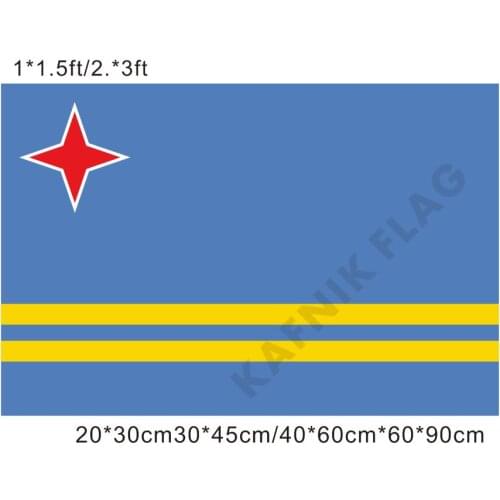 KAFNIK,free shipping 20*30cm/30*45cm/40*60cm/60*90cm small flags Aruba Flag for Countries World Event Decorative Flags