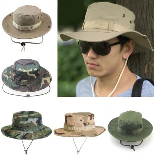 Camouflage Tactical Hat Military Boonie Hat Us Army Camo Hat Men Outdoor Sports Sun Bucket Cap Hats for Fishing Hiking Hunting