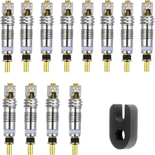 2/6/12pcs Bike Stem Presta Style Tyre Valve Core Replacement Brass Presta Valve Cores Remover for Mountain Road Bike Accessories