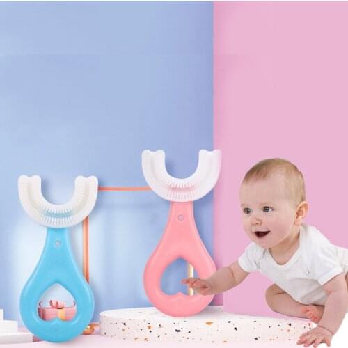 2021 hot Drop ship New ChildrenS Infant Toothbrush U Silicon Toothbrush Mouth-Cleaning Manual Cartoon Pattern Hand-Held Version
