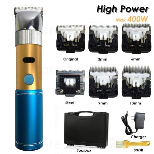High Power 400W Dog Clippers Professional Cat Hair Trimmer Shaver Electrical Grooming Clipper Pet Haircut Machine Rechargeable