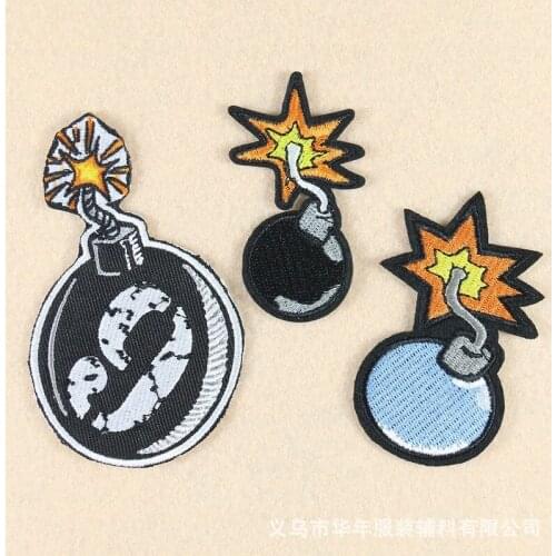 50pcs/Lot Embroidery Patches Letters Clothing Decoration Accessories Bomb Weird Stuff Diy Iron Heat Transfer Applique